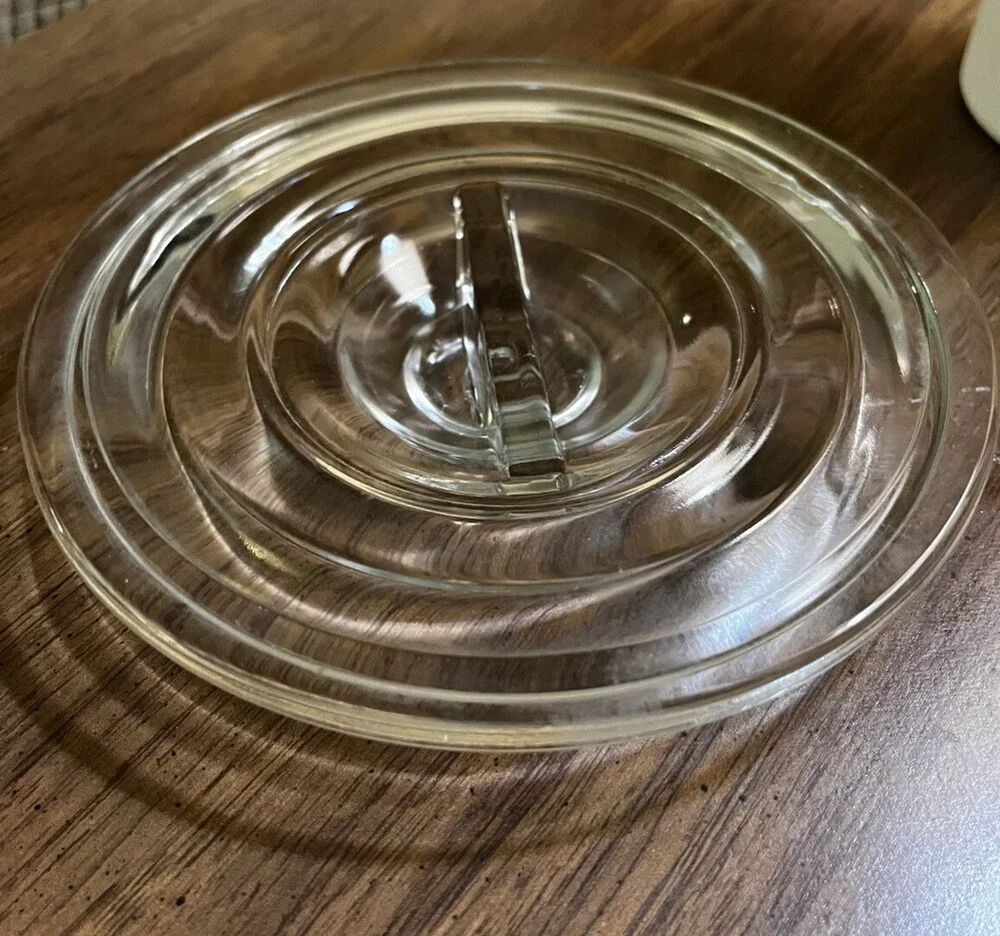 VTG Clear Glass Round Recessed Handle For 5.5” Or 5.75” Refrigerator Dish Lid